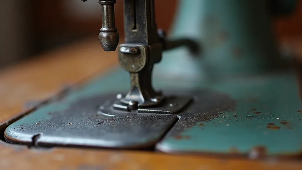 Aged steel sewing machine foot